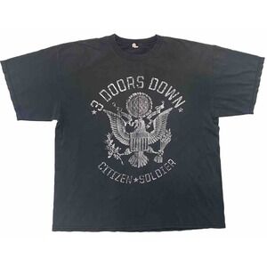 Y2K 3 Doors Down Shirt UK & European Tour 2009 Citizen Soldier Post-Grunge Band